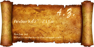Anderkó Zita névjegykártya
