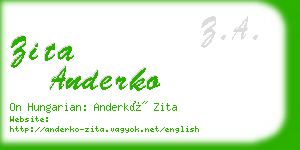 zita anderko business card